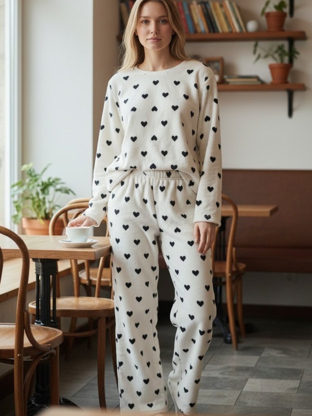 NWT PRINSTORY ( LG ) Soft Plush 2Pc Long Sleeve Pajamas/Lounge